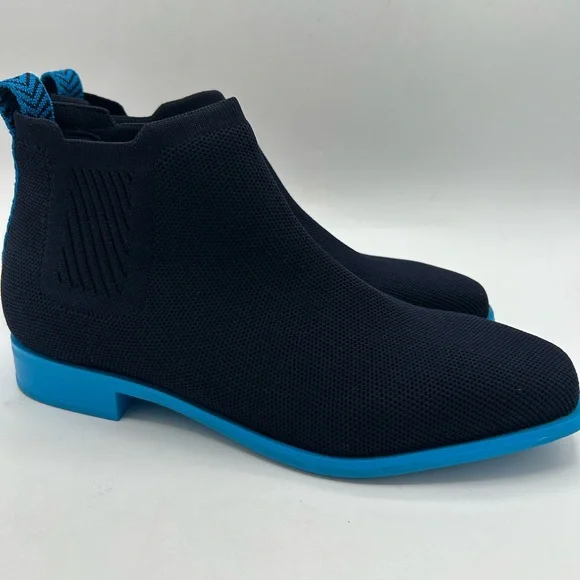 VIVAIA Square-Toe Water-Repellent Ankle Boots (Ryan Pro) Navy Azure Blue - Picture 7 of 13